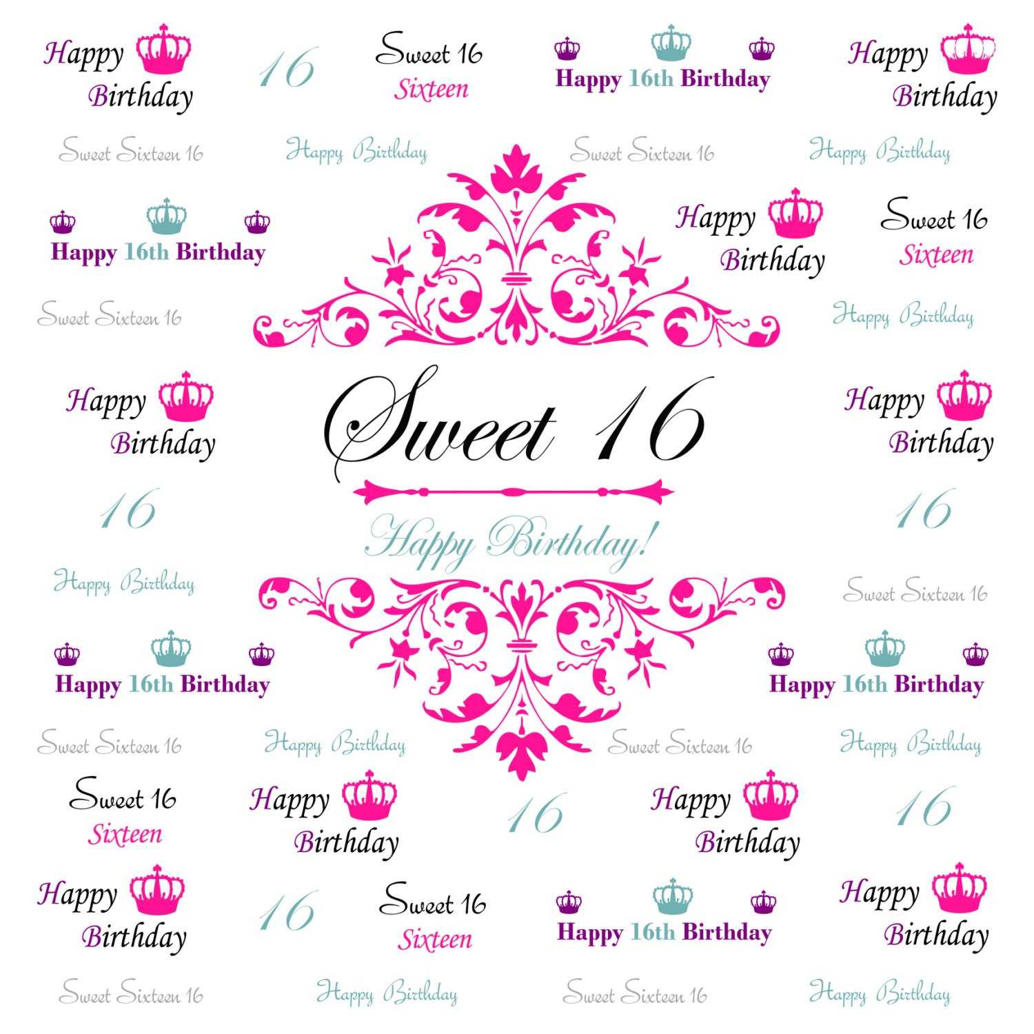 Sweet 16 Banner Template – Atlantaauctionco With Sweet 16 Banner Template