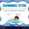 Swimming Star Certification Template With Swimmer In Swimming Certificate Templates Free