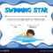 Swimming Star Certification Template With Swimmer In Swimming Certificate Templates Free