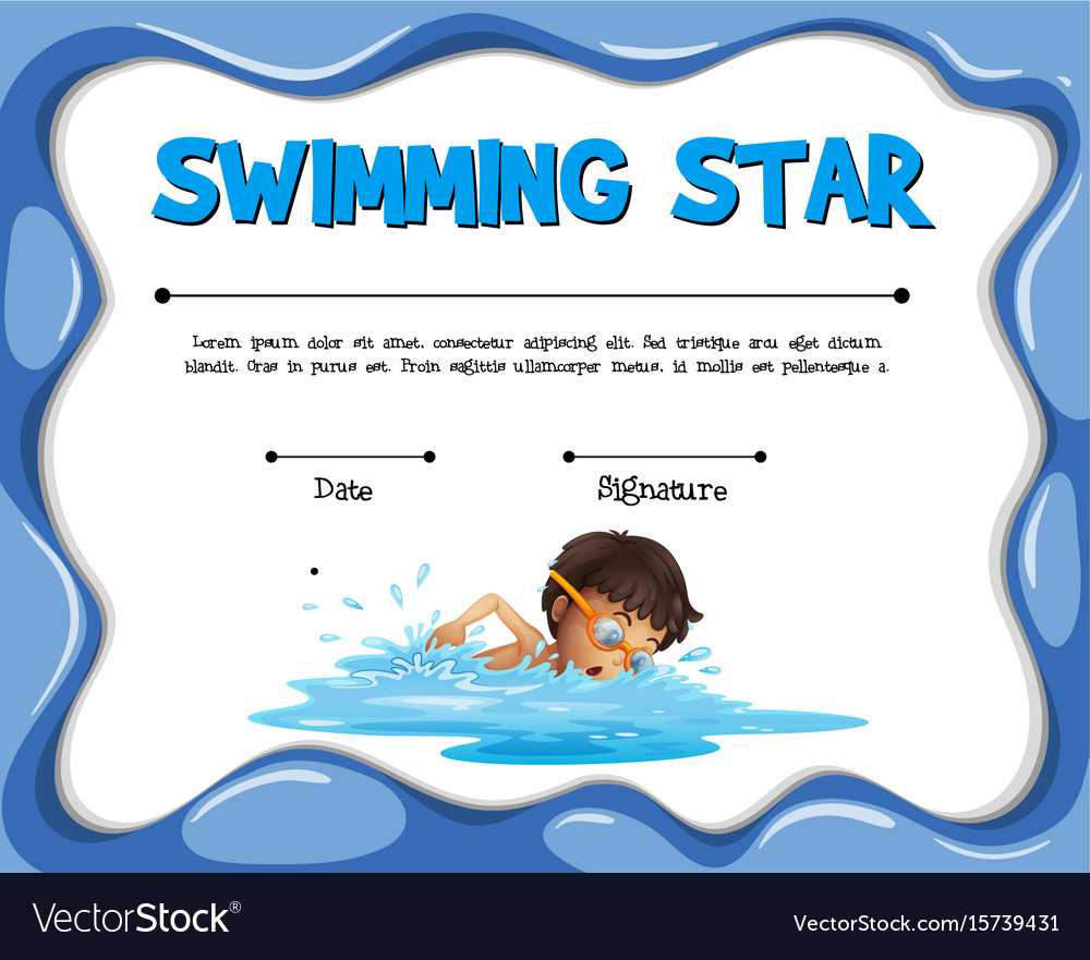 Swimming Star Certification Template With Swimmer Pertaining To Free Swimming Certificate Templates