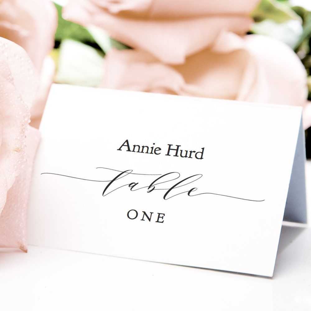 Table Place Cards Printable Pdf Template Flat & Folded In Place Card Setting Template