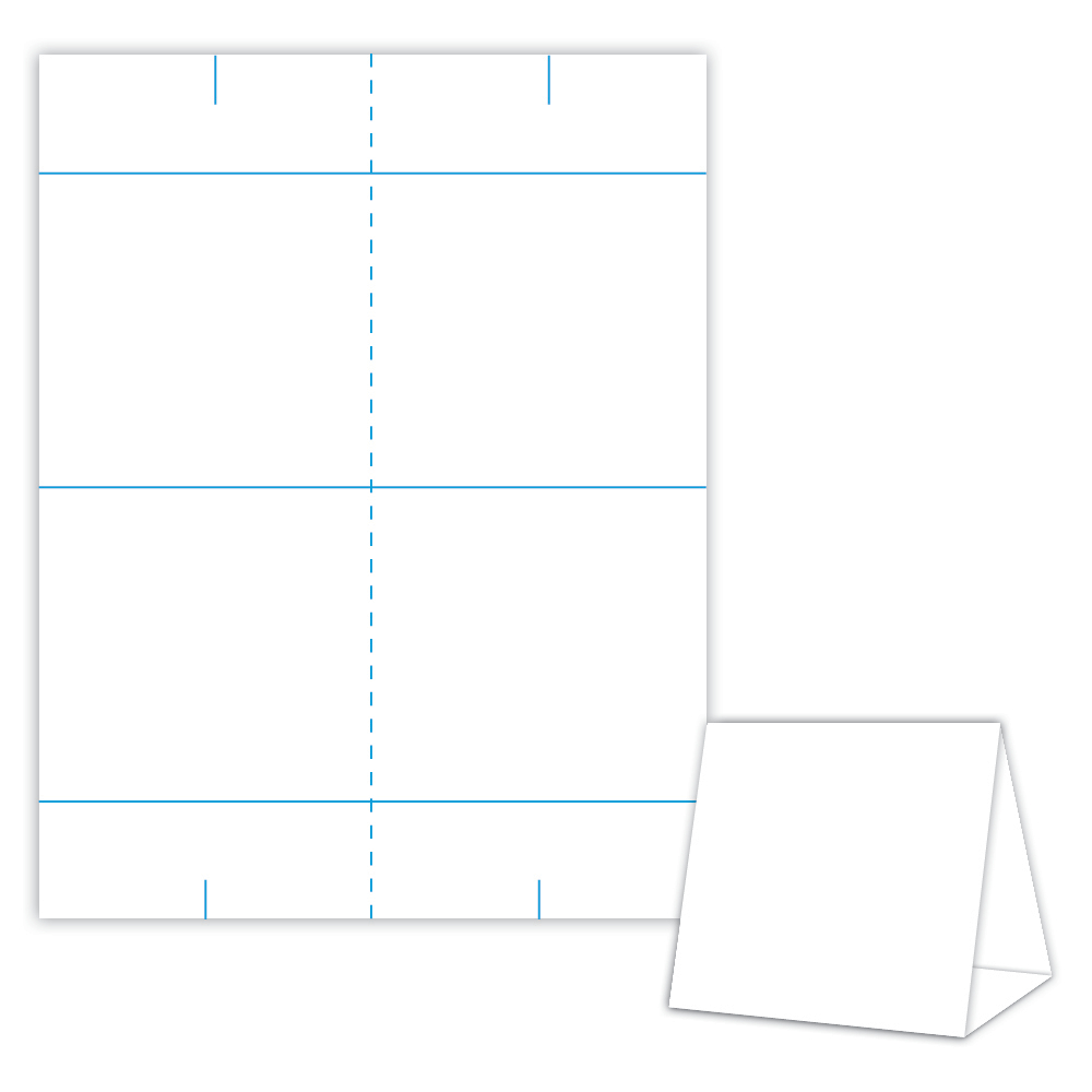 Table Tent Design Template Blank Table Tent - White - Cover Pertaining To Blanks Usa Templates