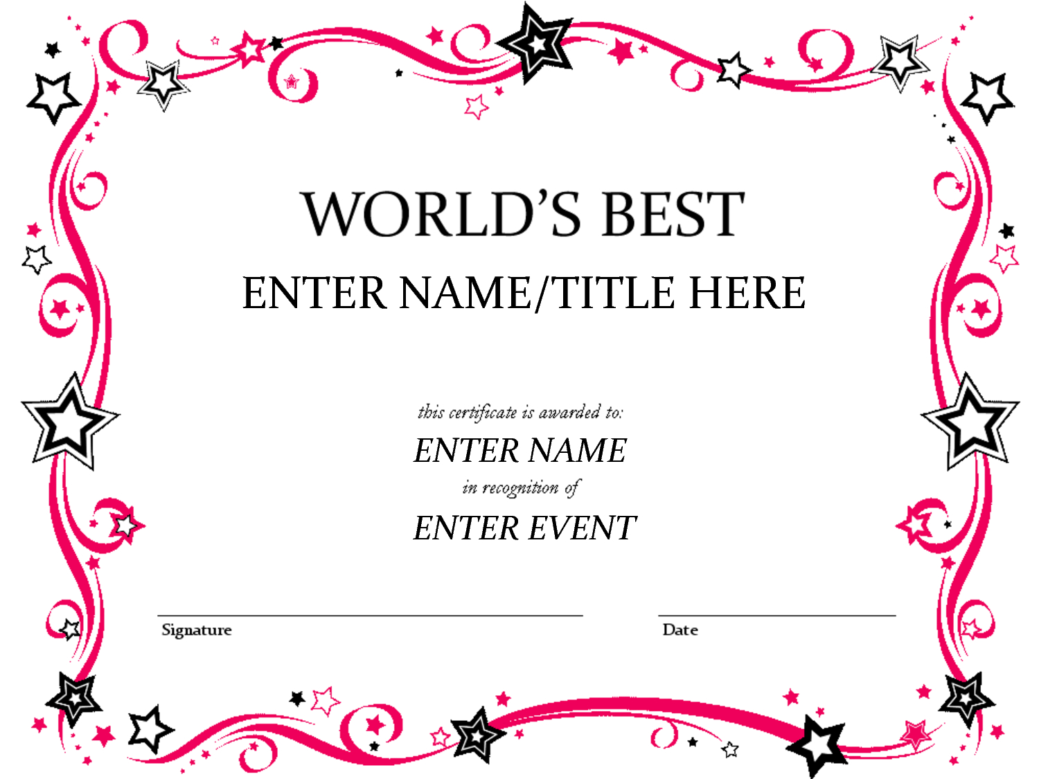Talent Show Award | Babysitting | Free Certificate Templates Regarding Best Employee Award Certificate Templates