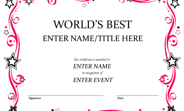 Talent Show Award | Babysitting | Free Certificate Templates with Free Funny Certificate Templates For Word