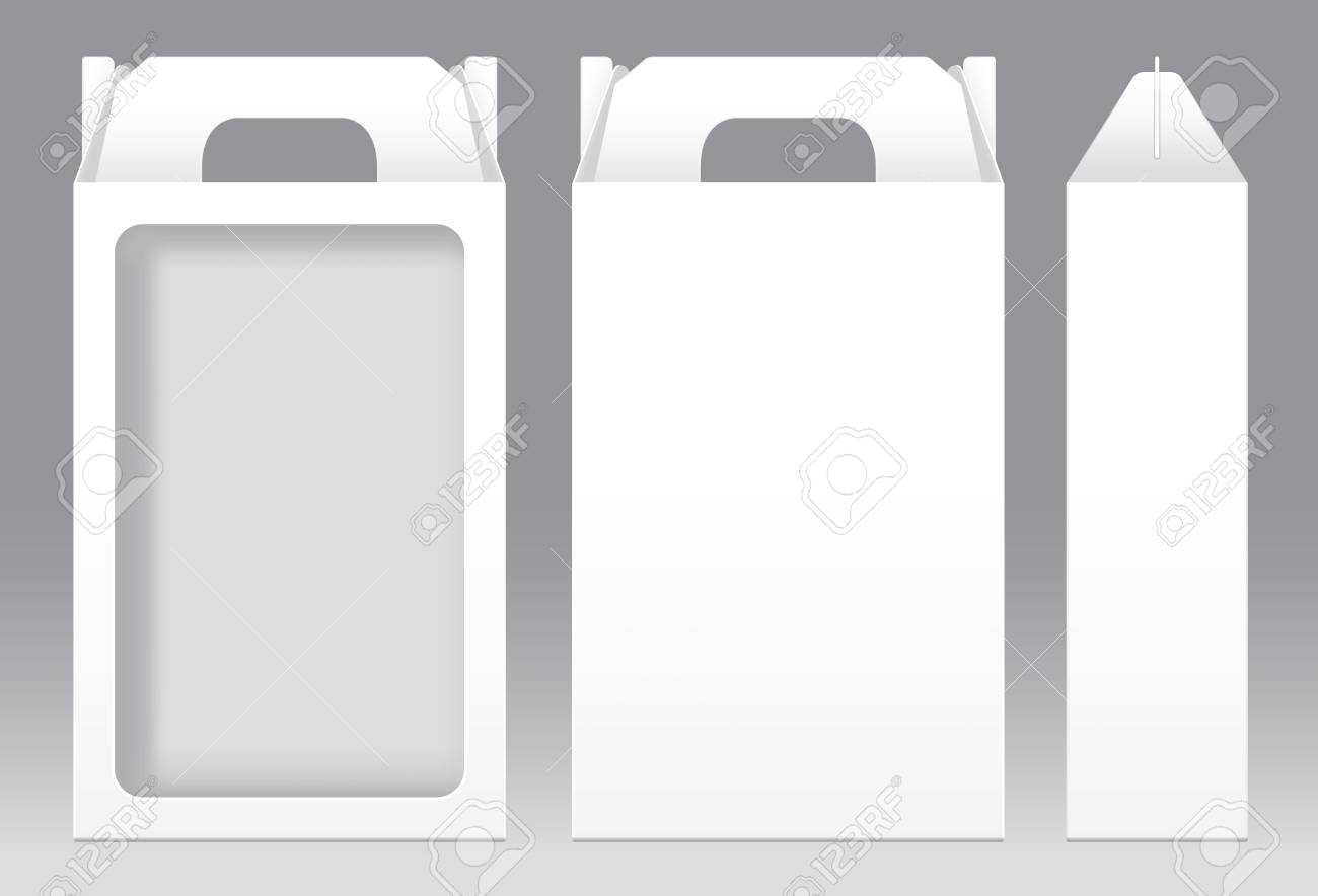 Tall Box White Window Shape Cut Out Packaging Template Blank In Blank Packaging Templates