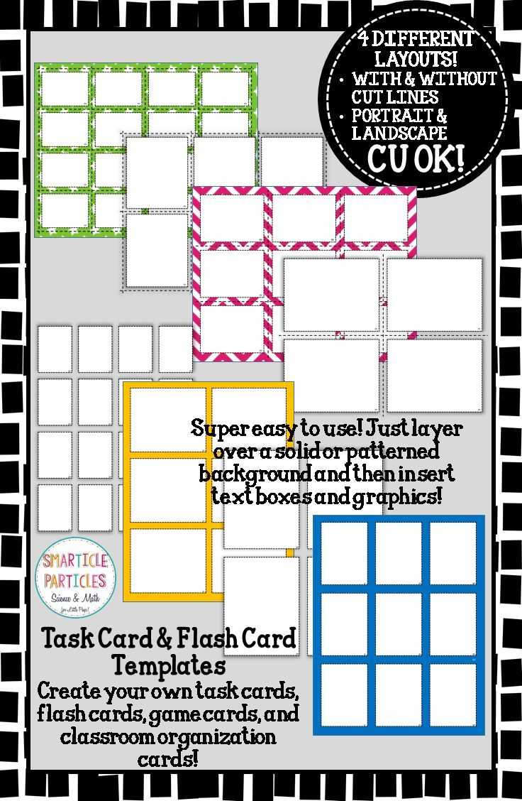 Task Card & Flash Card Templates – Commercial Use Ok! | Best With Regard To Task Cards Template