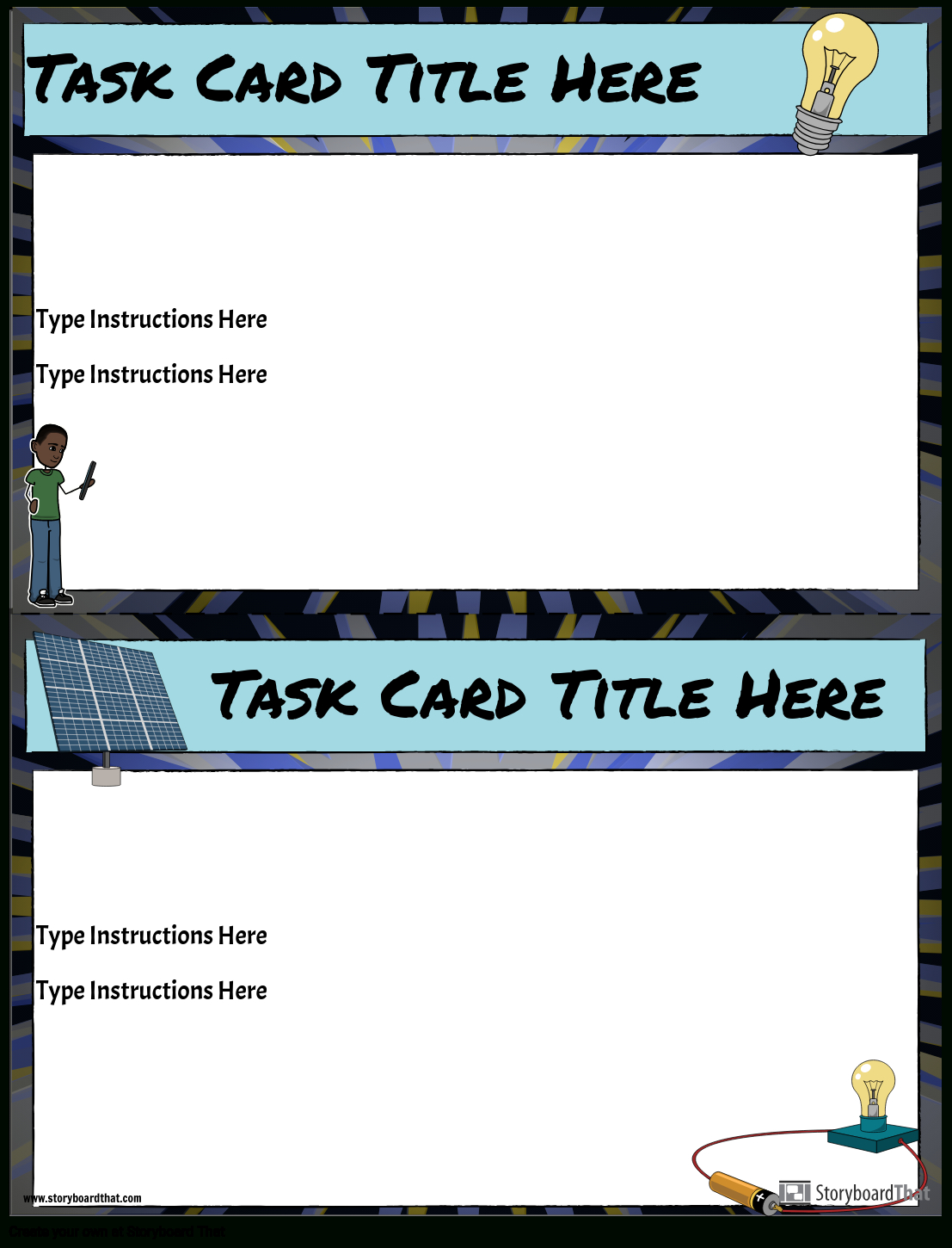 Task Card Template Storyboardanna Warfield Pertaining To Task Card Template