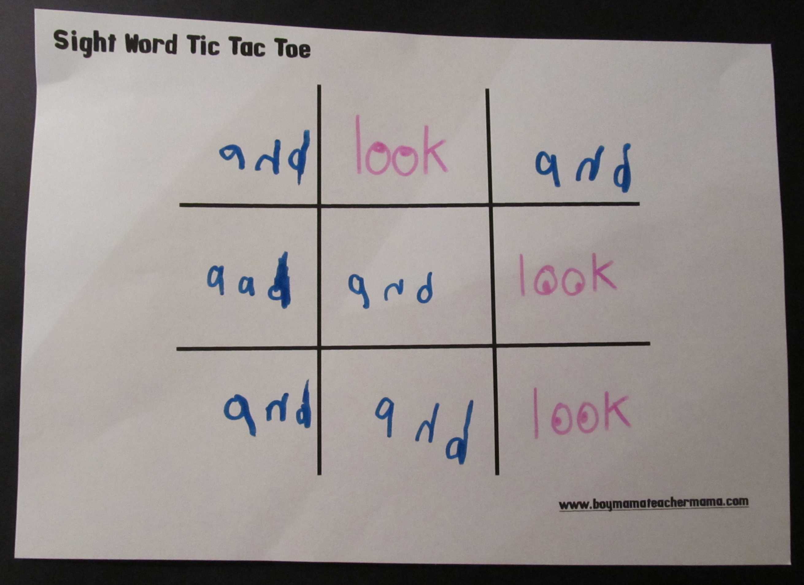 Teacher Mama: Sight Word Practice Made Fun – Boy Mama With Regard To Tic Tac Toe Template Word