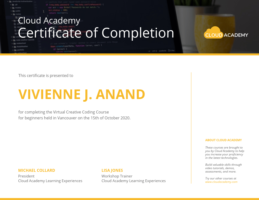 Technology Certificate Template Template – Venngage With Workshop Certificate Template