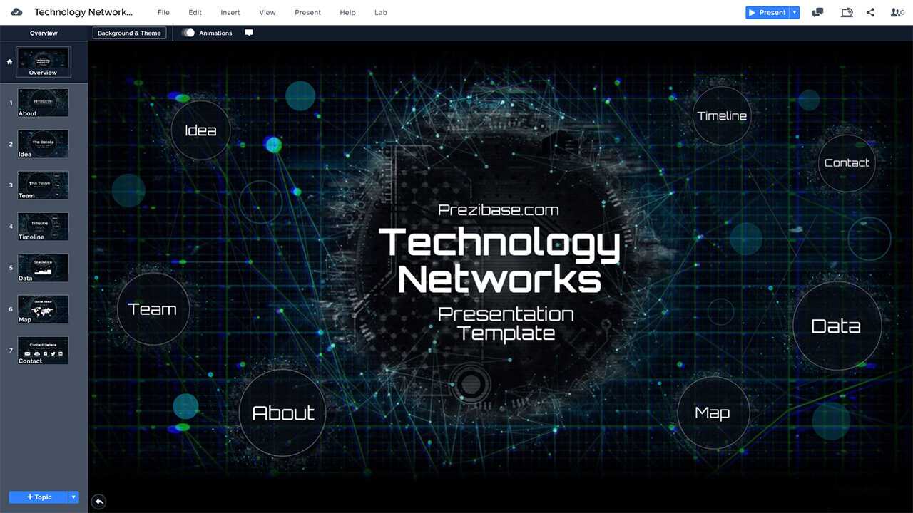 Technology Network Presentation Template | Prezibase With Powerpoint Templates For Technology Presentations