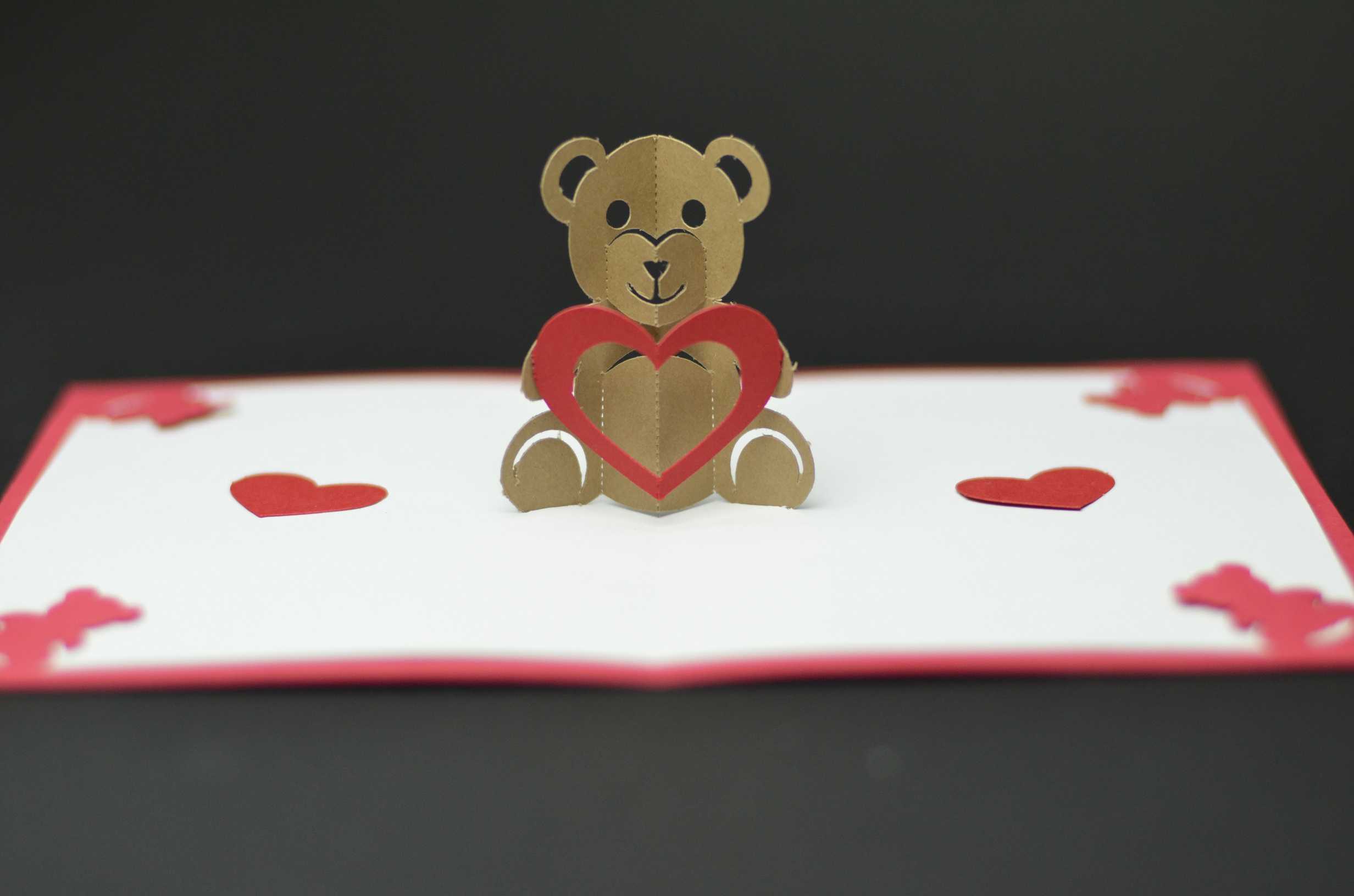 Teddy Bear Pop Up Card Template Intended For Diy Pop Up Cards Templates