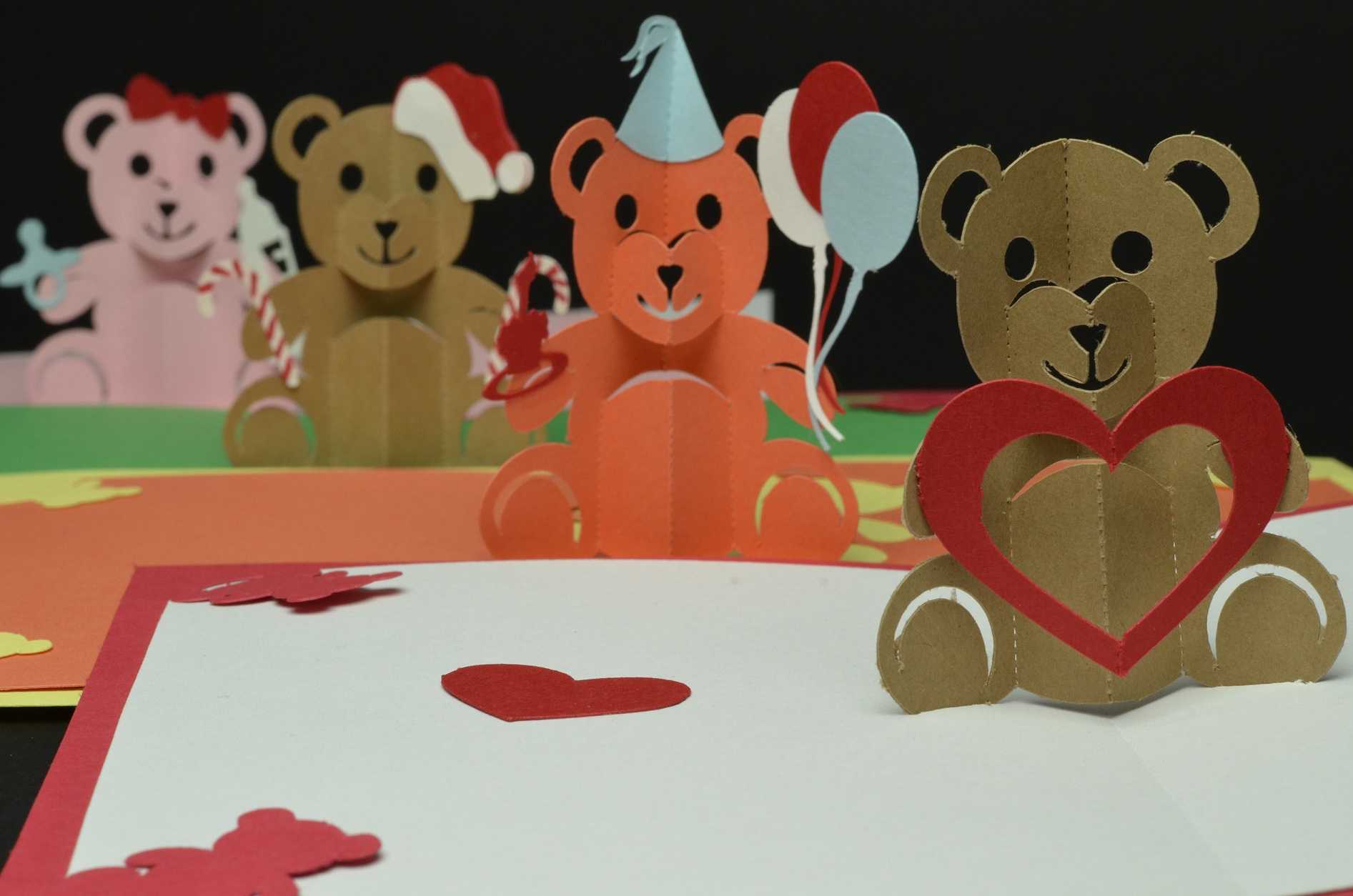 Teddy Bear Pop Up Card: Valentines Day, Birthday, Christmas Within Teddy Bear Pop Up Card Template Free