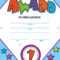 Template Child Certificate To Be Awarded. Kindergarten For Classroom Certificates Templates