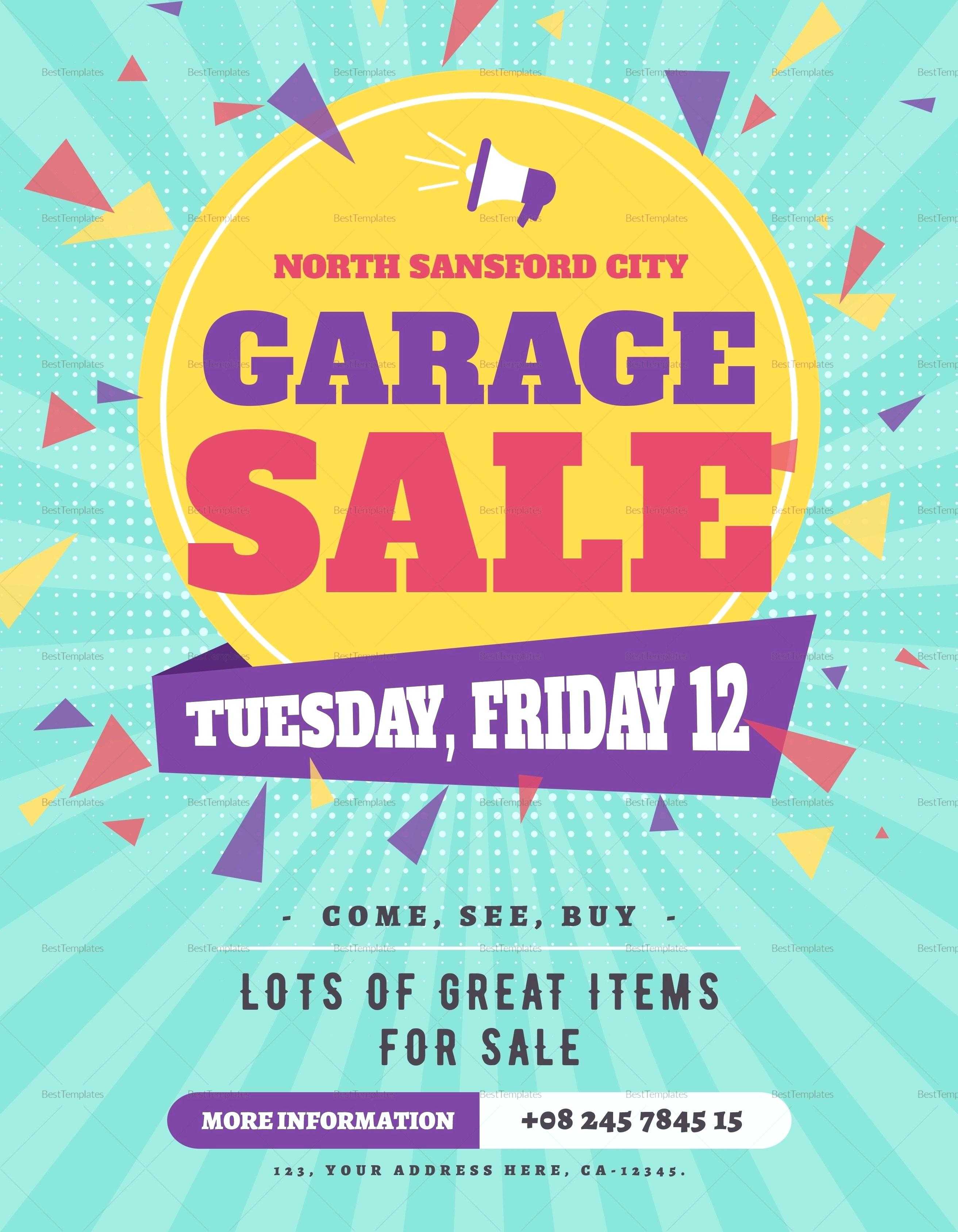 Template: Community Garage Sale Falls Flyer Template With Yard Sale Flyer Template Word