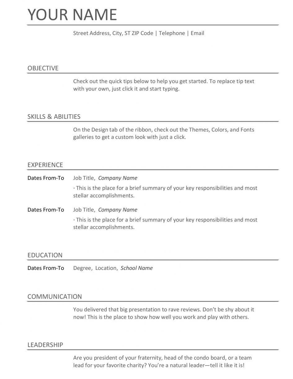 Template. Download Cv Templates Microsoft Word: Resumes And Throughout College Student Resume Template Microsoft Word