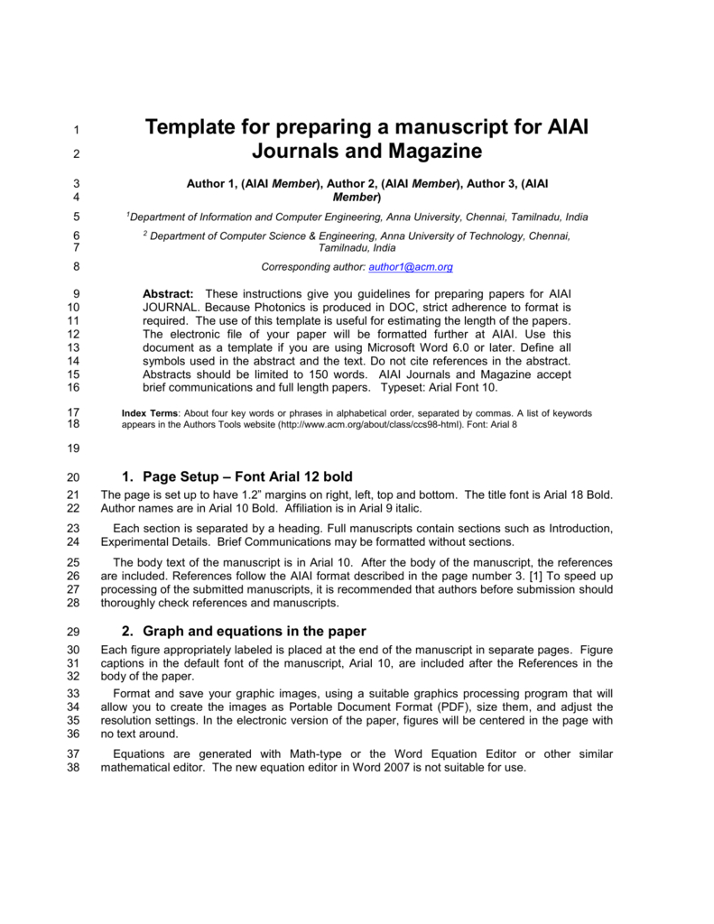 Template For Preparing A Manuscript For Ieee Photonics Journal Within Ieee Template Word 2007