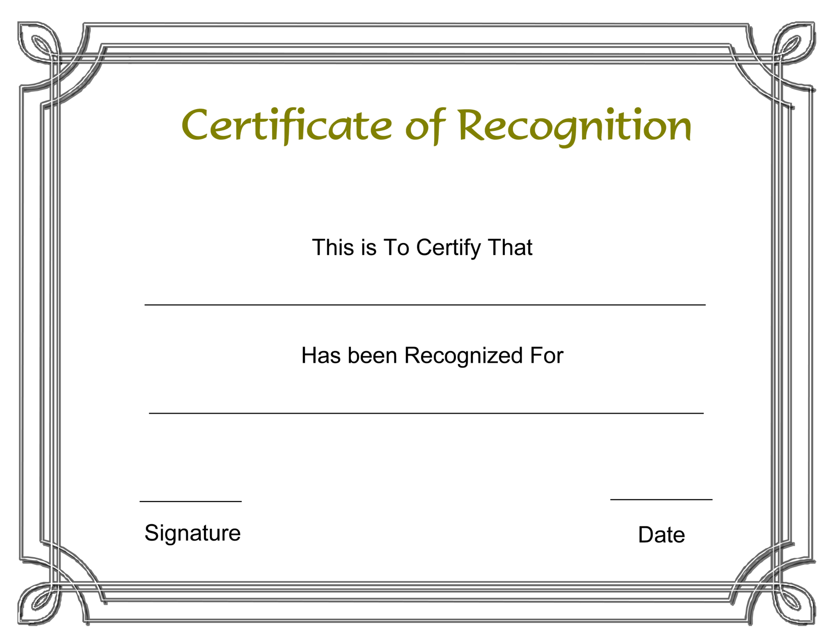 Employee Recognition Certificates Templates Free Professional Template