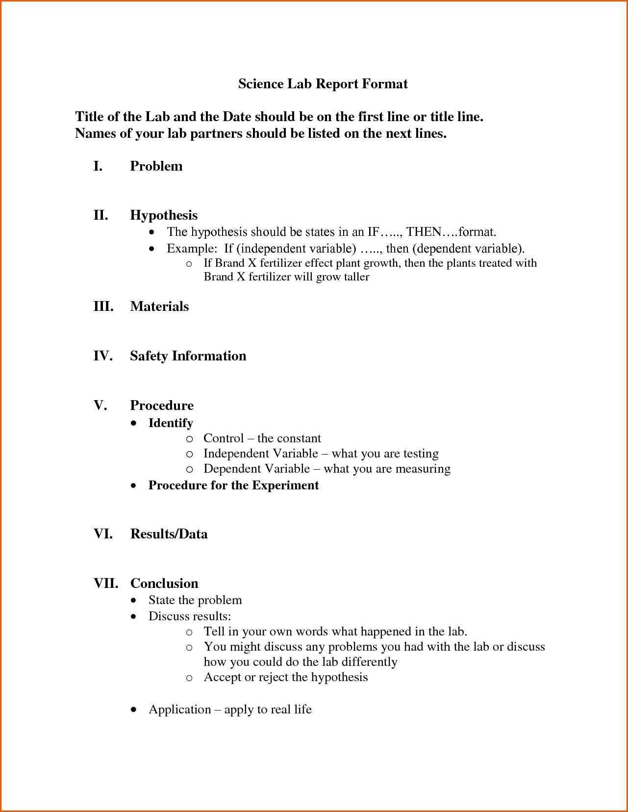 Template Lab | Homeschool | Lab Report Template, Lab Report For Formal Lab Report Template