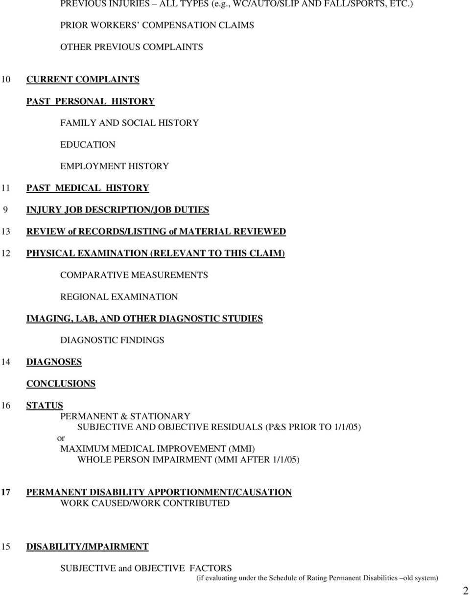 Template Medical Legal Report  Workers Compensation - Pdf Pertaining To Medical Legal Report Template