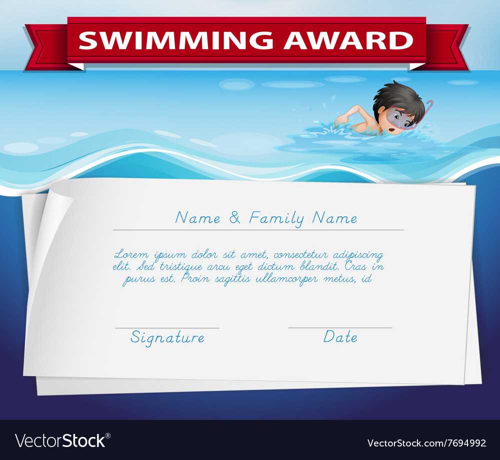 Template Of Certificate For Swimming Award Within Free Swimming Certificate Templates