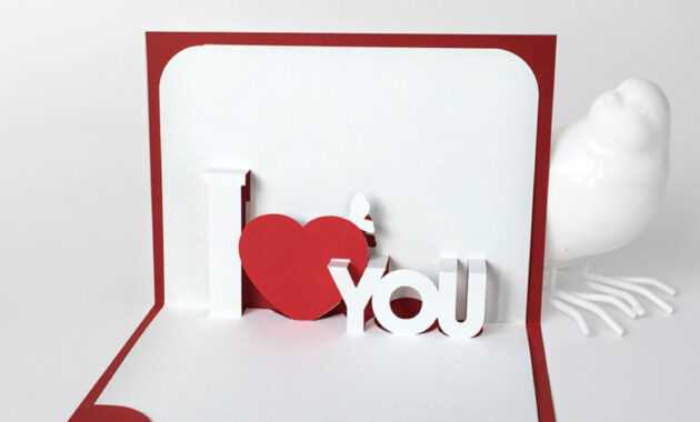 Template Pop-Up Card «I Love You» in I Love You Pop Up Card Template