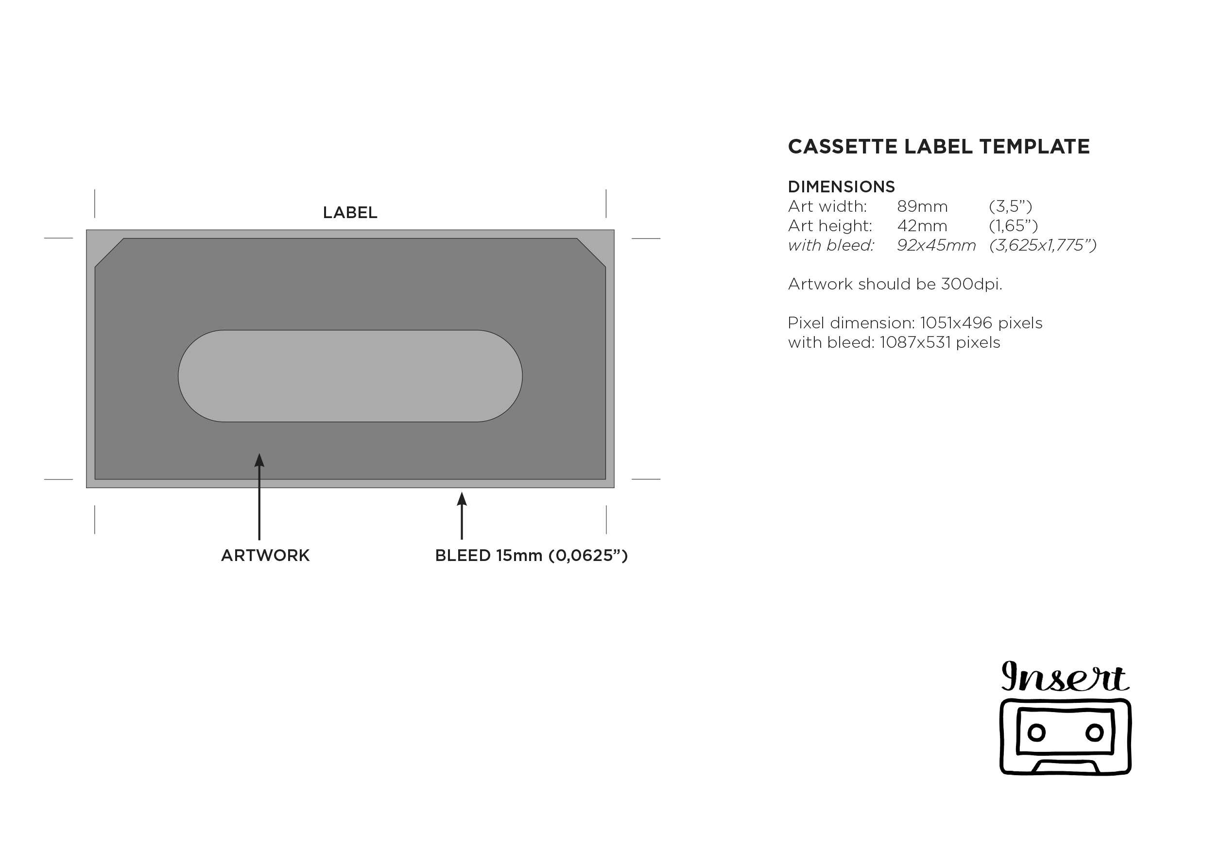 Templates – Insert Tapes Within Cassette J Card Template