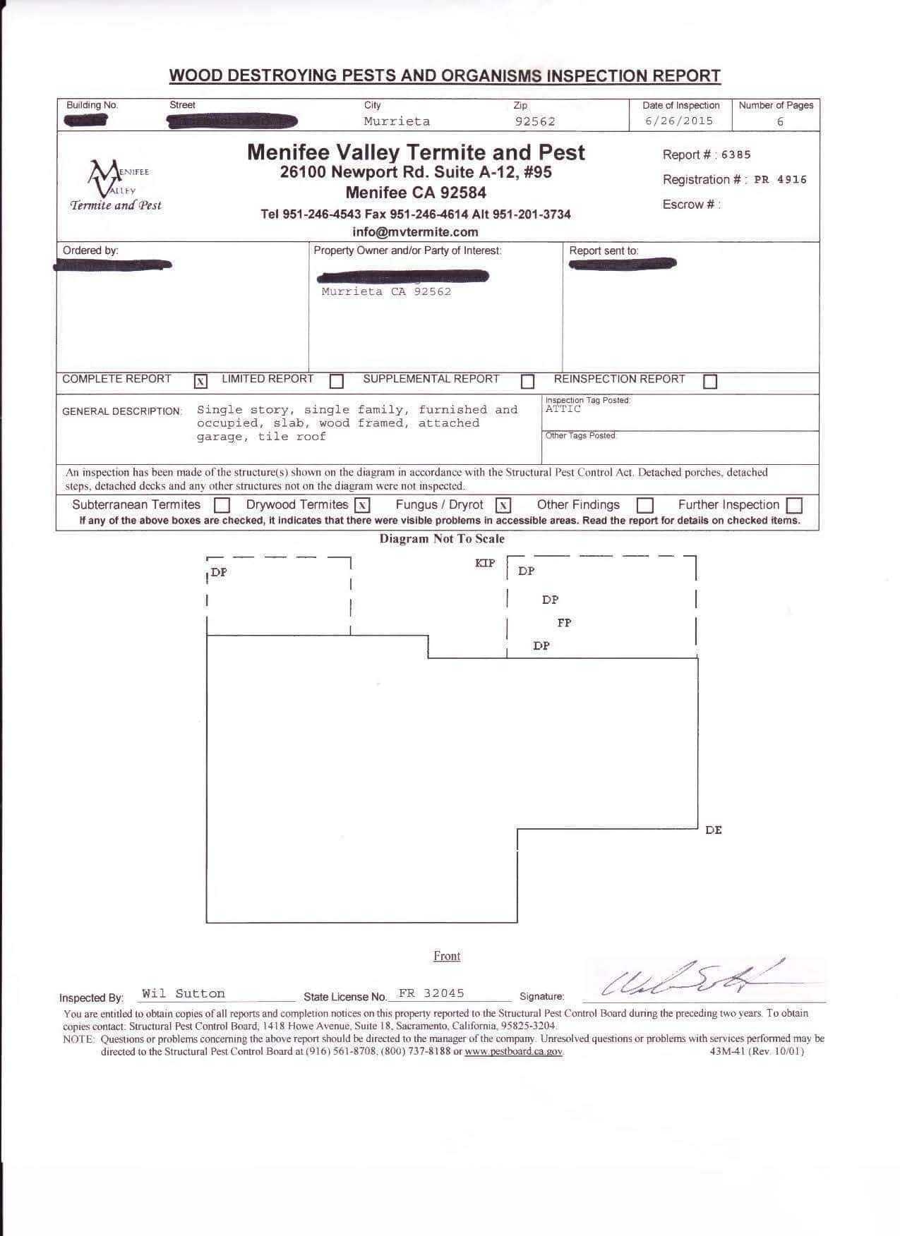 Termite Inspection Report Sample | Guitafora In Pest Control Report Template