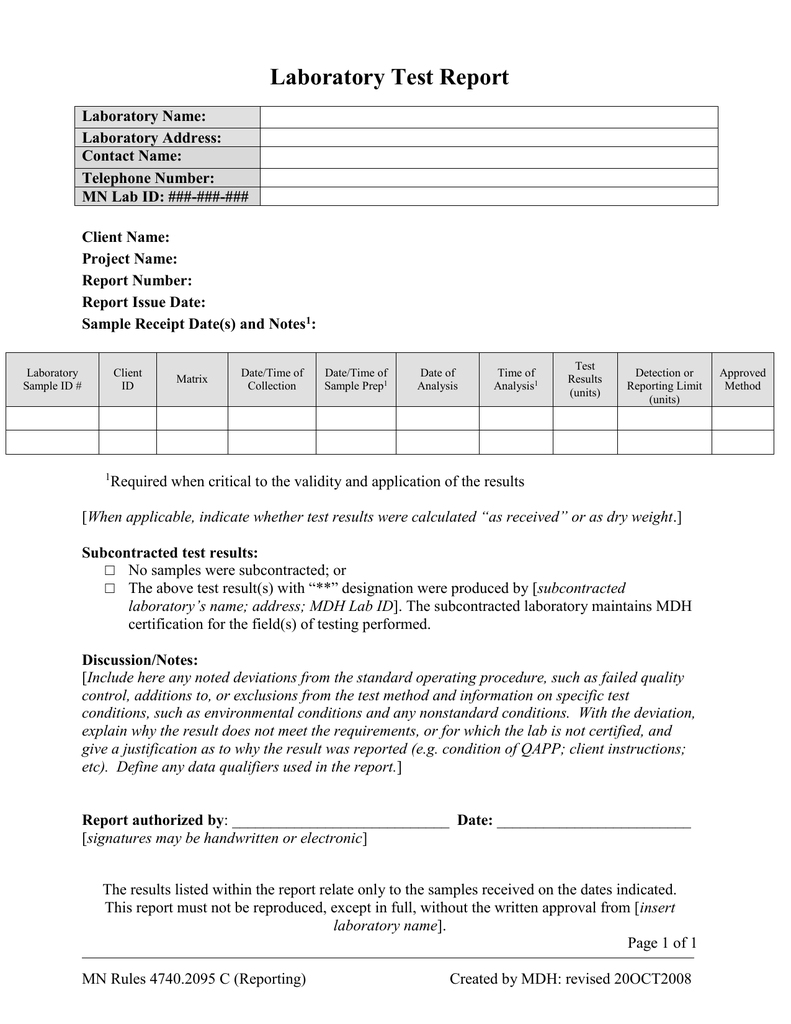 Test Report (Final Report To Client) Template (Word: 41Kb/1 With Regard To Test Template For Word