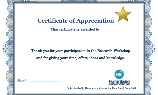 Thank You Certificate Template | Certificate Templates with regard to Certificate Of Participation In Workshop Template