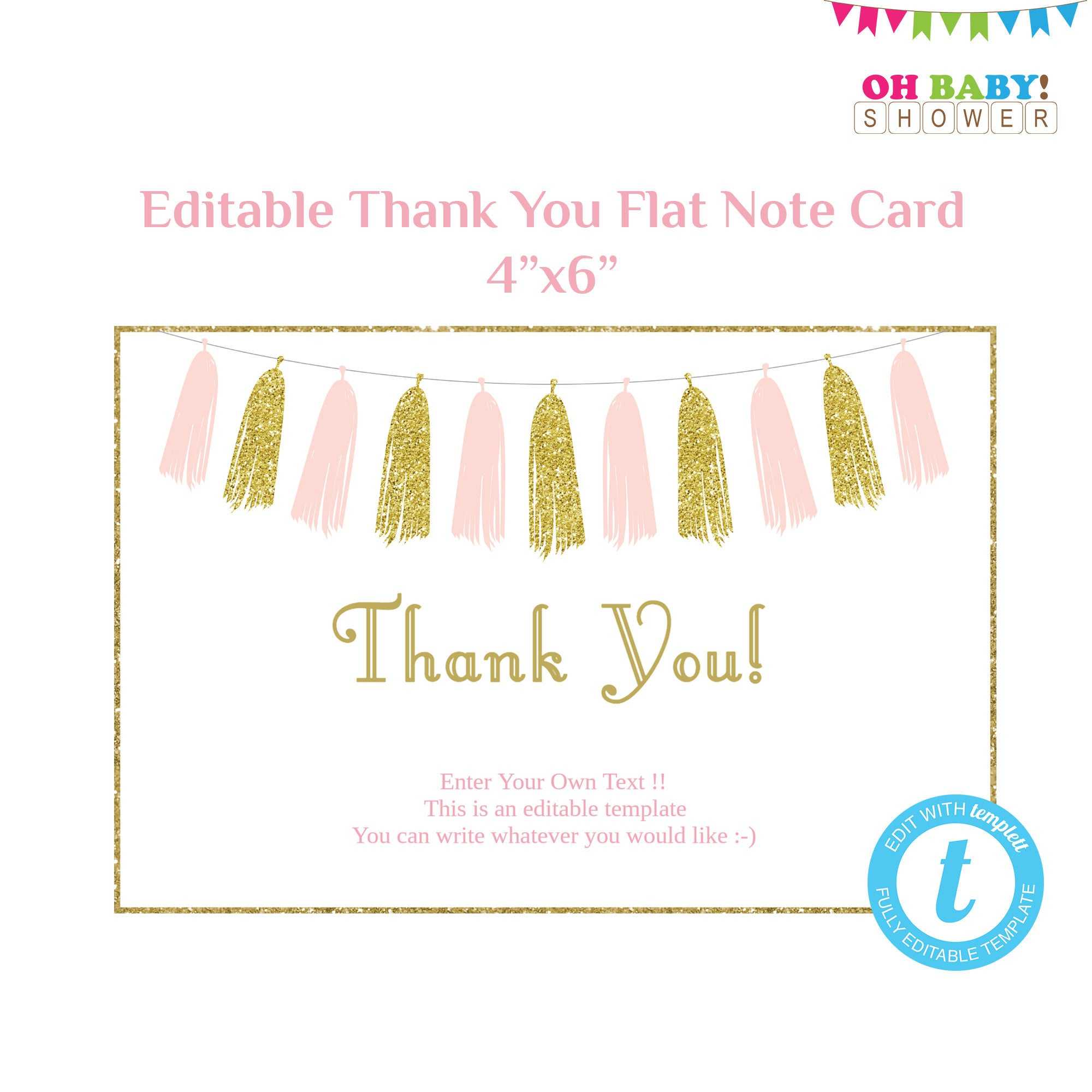 Thank You Note Card Template – Atlantaauctionco Within Thank You Note Card Template