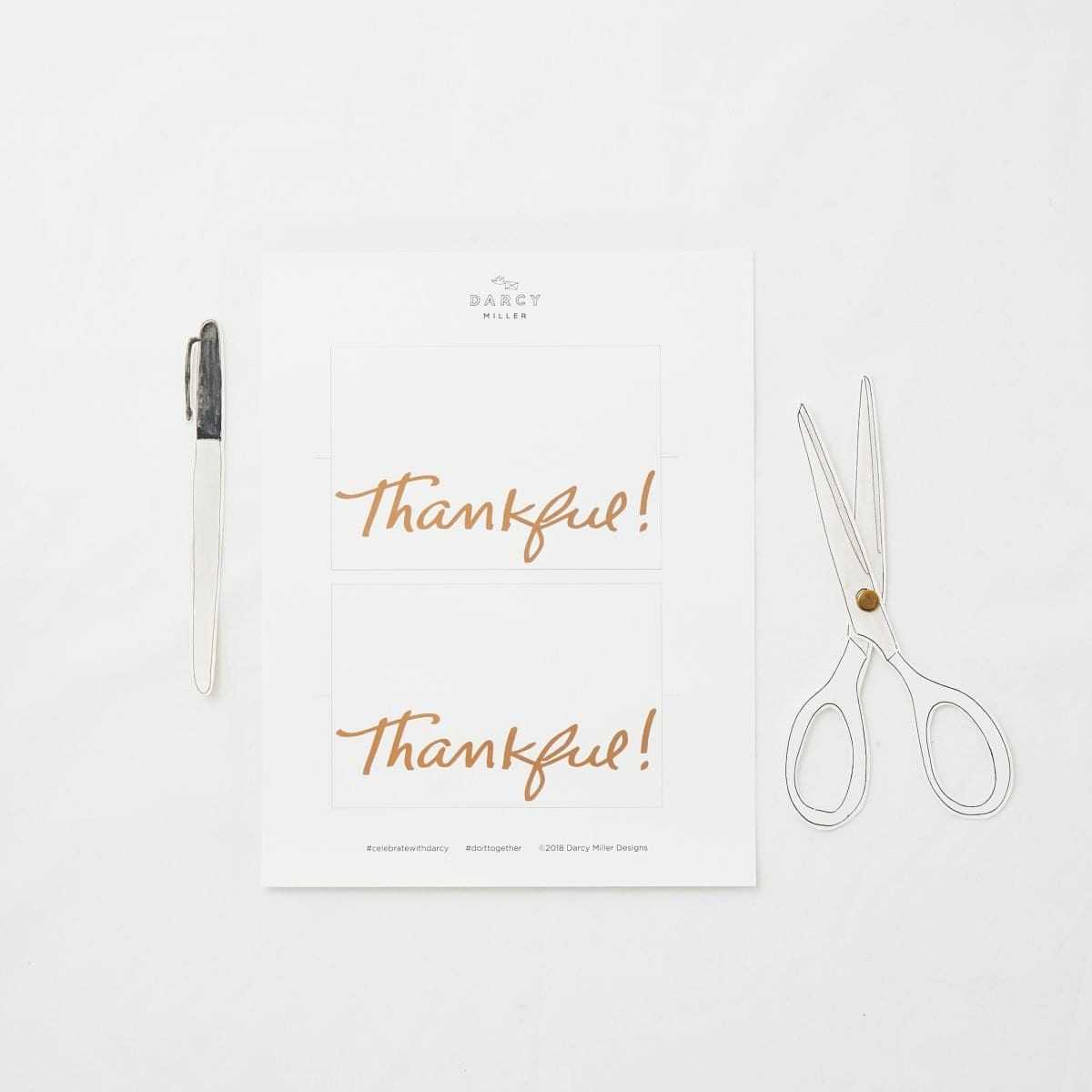 Thankful Table Card | Darcy Miller Designs Inside Table Name Card Template