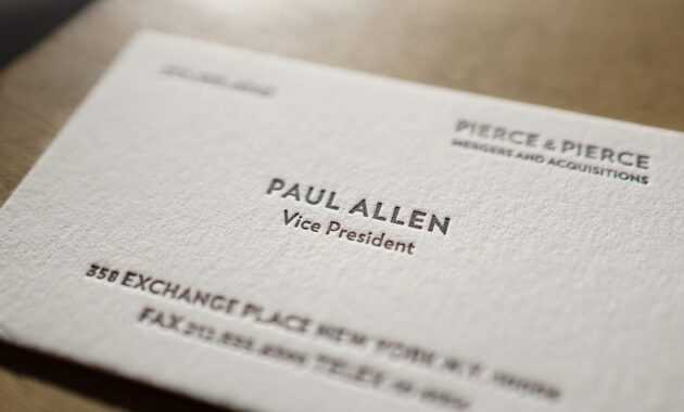 The Better Paul Allen Calling Card | Literature | Business within Paul Allen Business Card Template