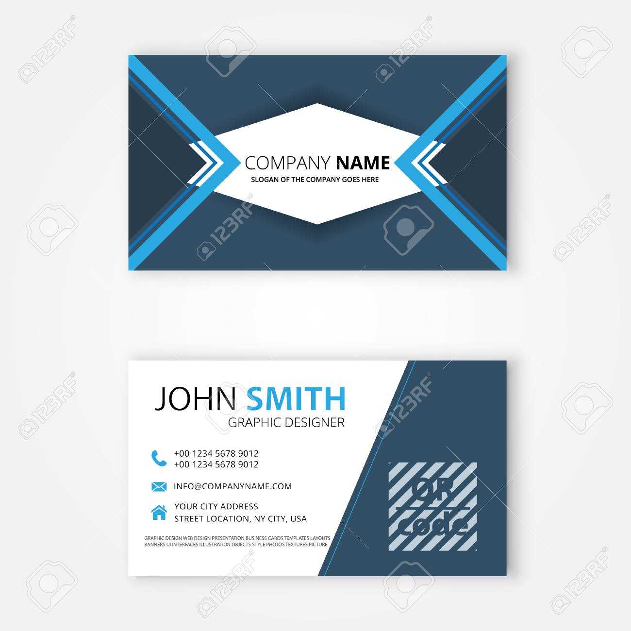 The Blue Business Card Template. Card For Providing Personal.. Within Company Business Cards Templates