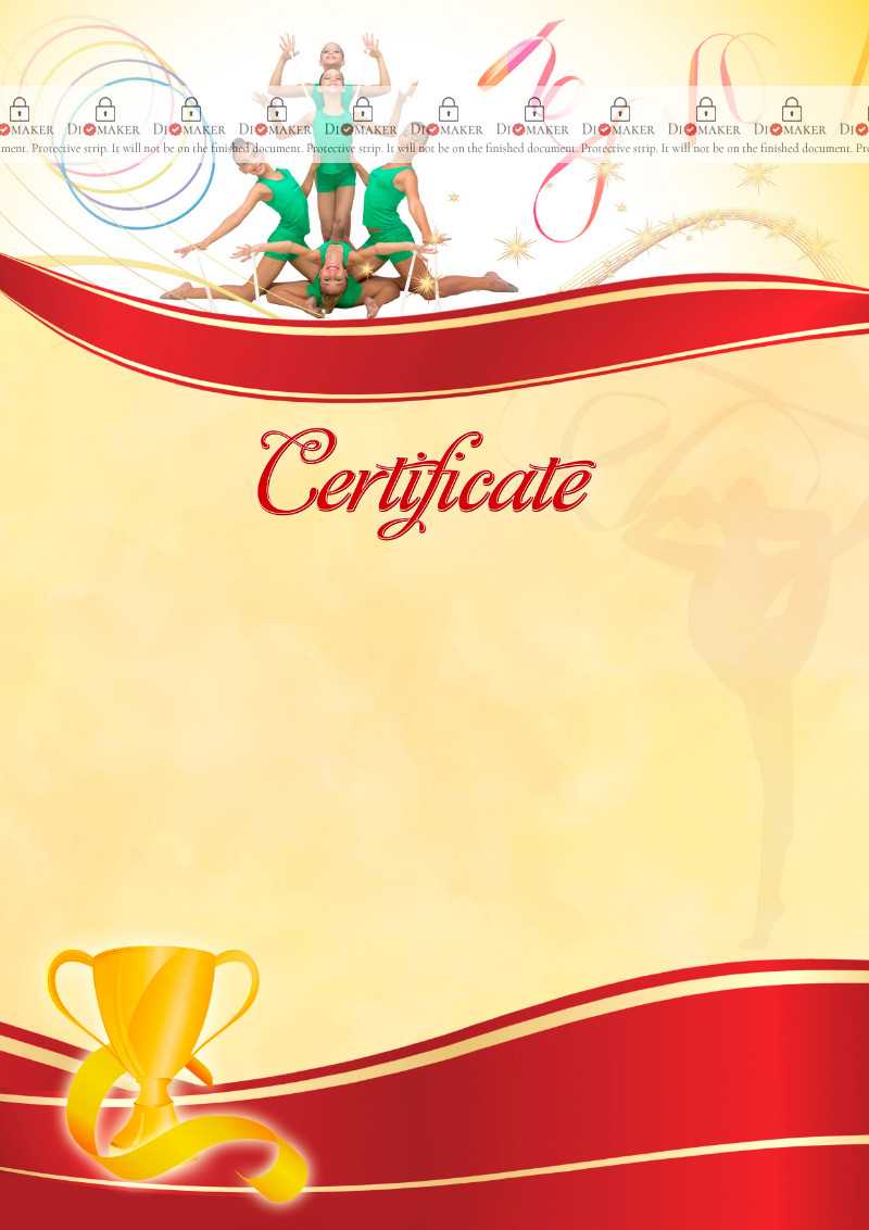 The Certificate Template «Rhythmic Gymnastics» – Dimaker Pertaining To Gymnastics Certificate Template