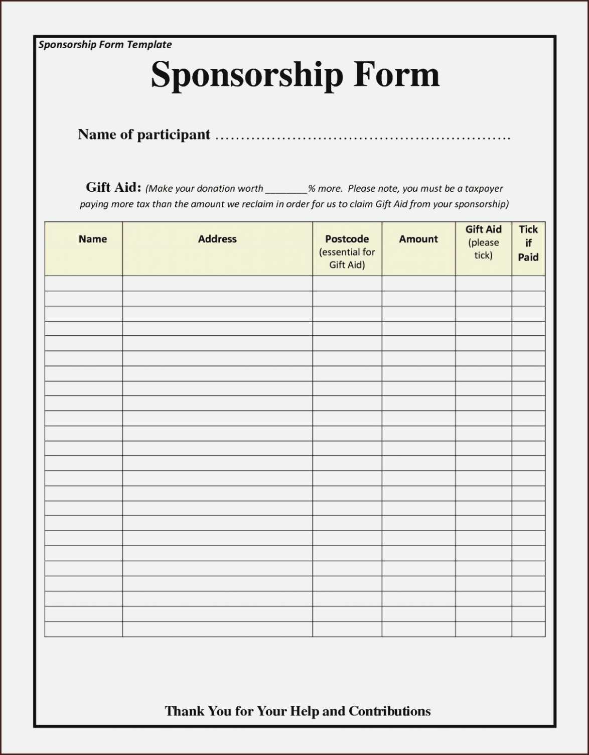 The Death Of Sponsorship | Realty Executives Mi : Invoice Throughout Blank Sponsorship Form Template