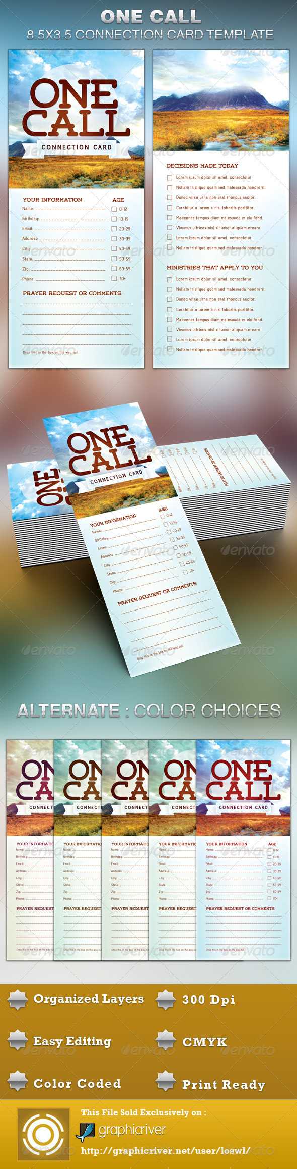 The One Call Church Connection Card Template Is Great For Throughout Decision Card Template