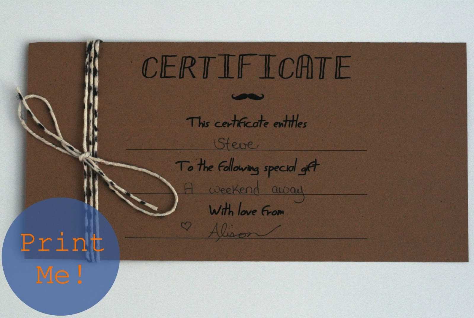 The Petit Cadeau: Printable Gift Certificates For Men! Inside Homemade Gift Certificate Template