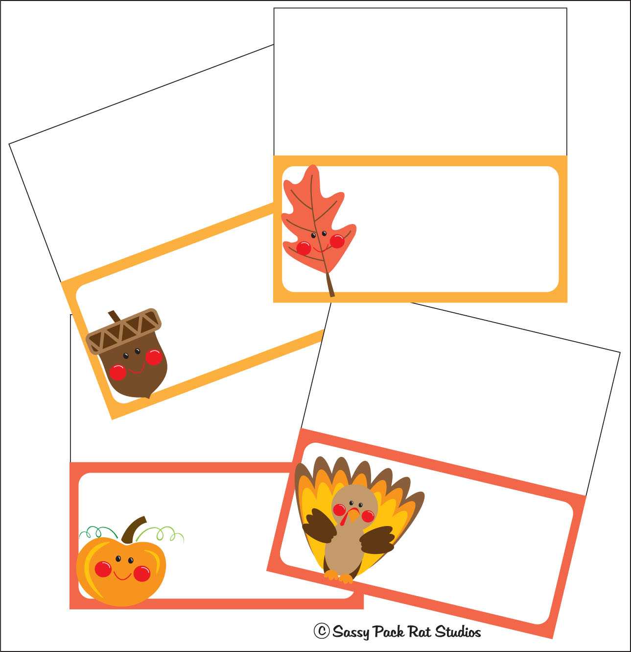 The Sassy Pack Rat: Thanksgiving Place Card Printable Freebie Throughout Thanksgiving Place Card Templates