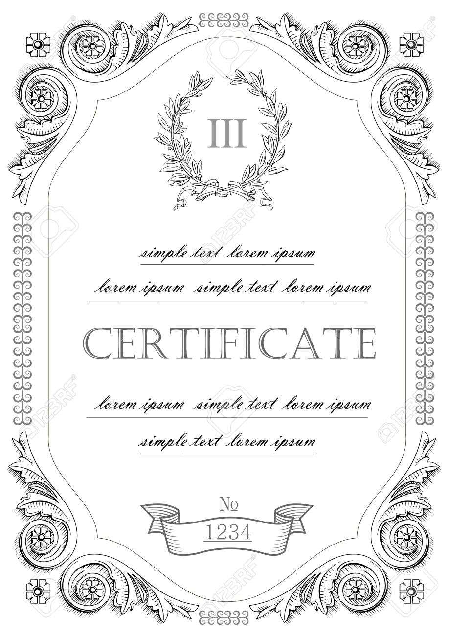 The Template For The Certificate And License In Vintage Classic Style.. Throughout Certificate Of License Template