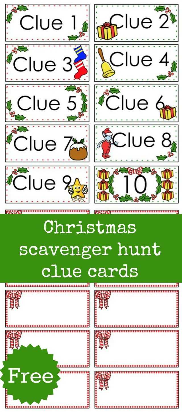 These Christmas Scavenger Hunt Clue Cards Will Create Loads In Clue Card Template