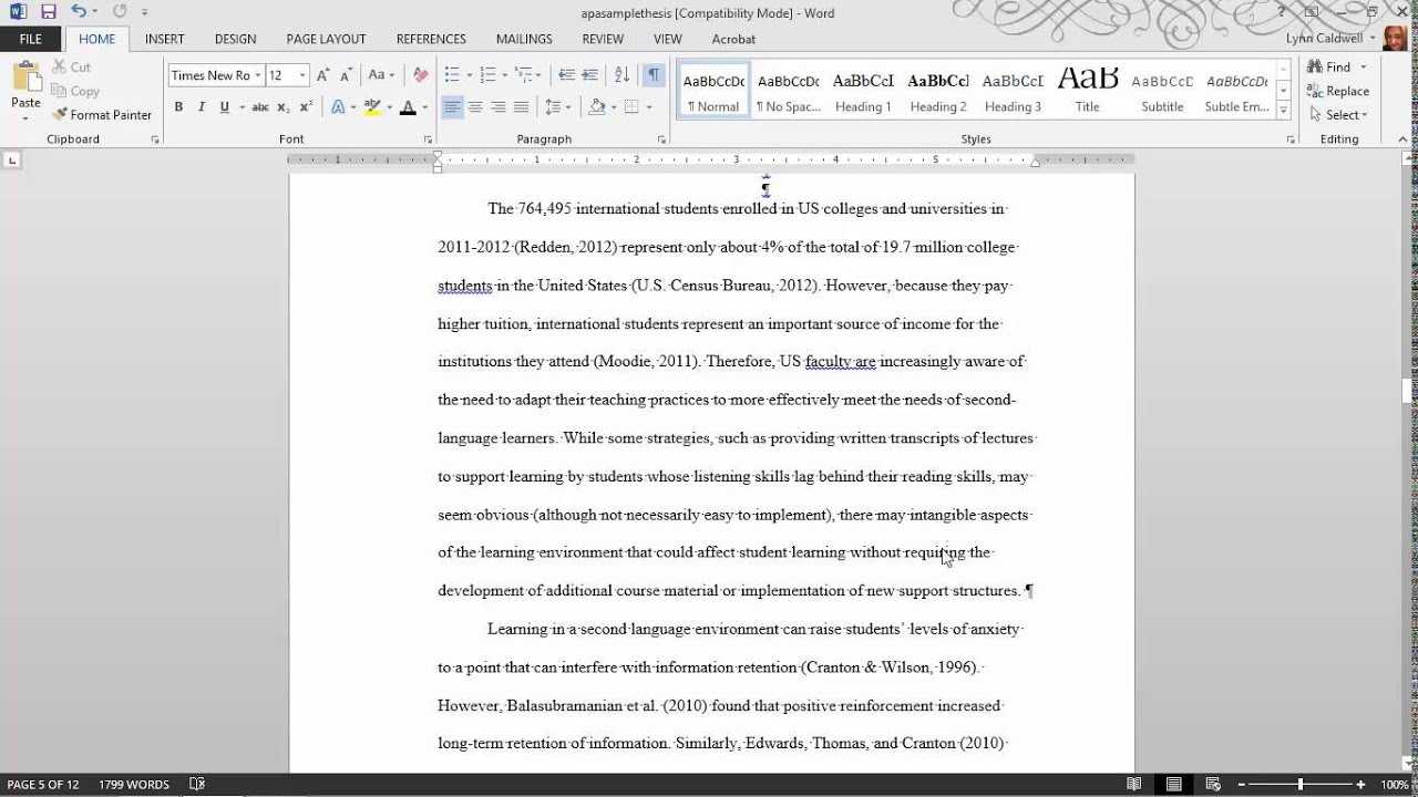 Thesis Formatting: Ms Word Tips Regarding Ms Word Thesis Template