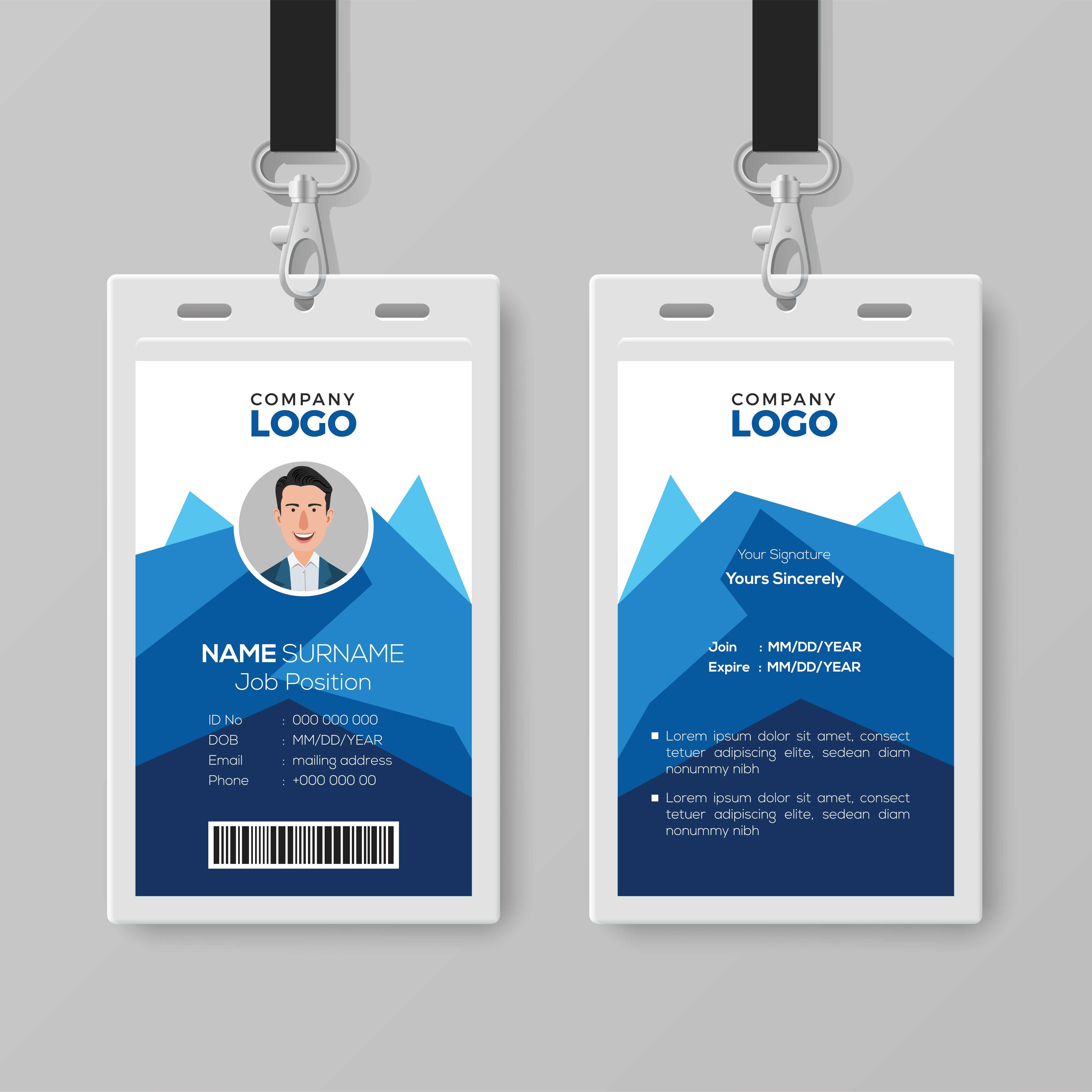 This Id Card Template Perfect For Any Types Of Agency Intended For Company Id Card Design Template