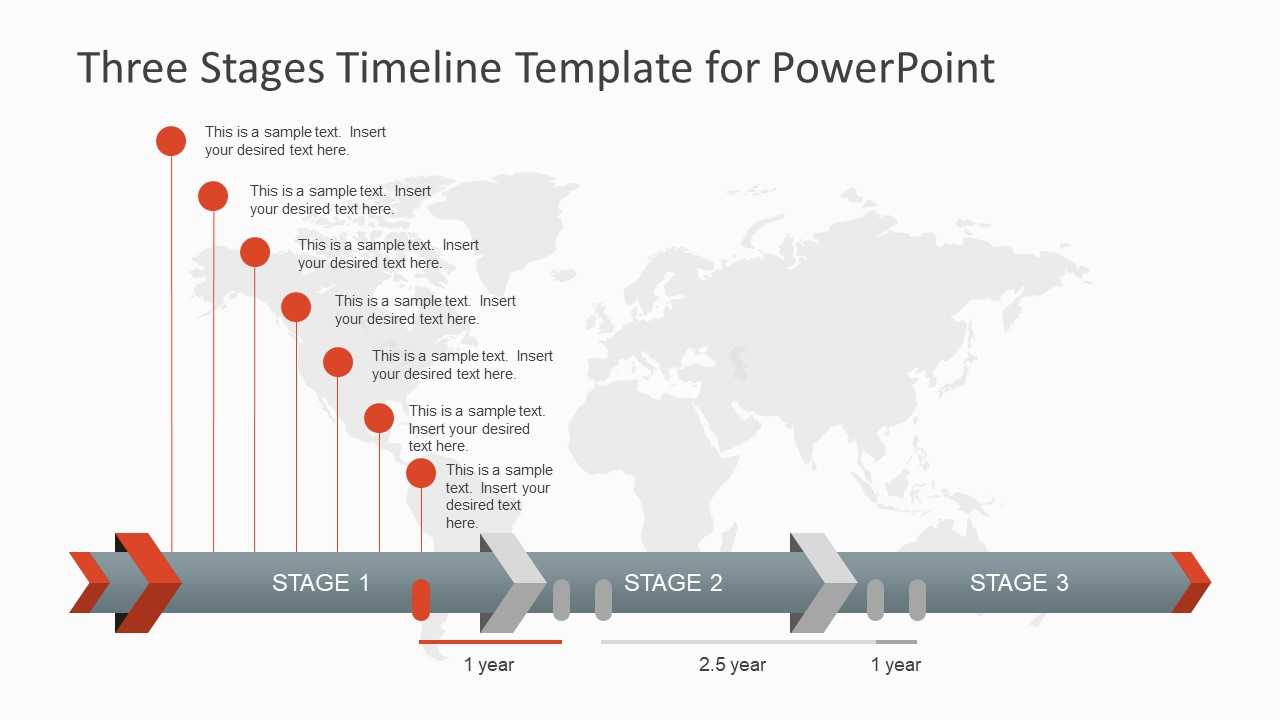 Three Stages Timeline Template For Powerpoint For Project Schedule Template Powerpoint