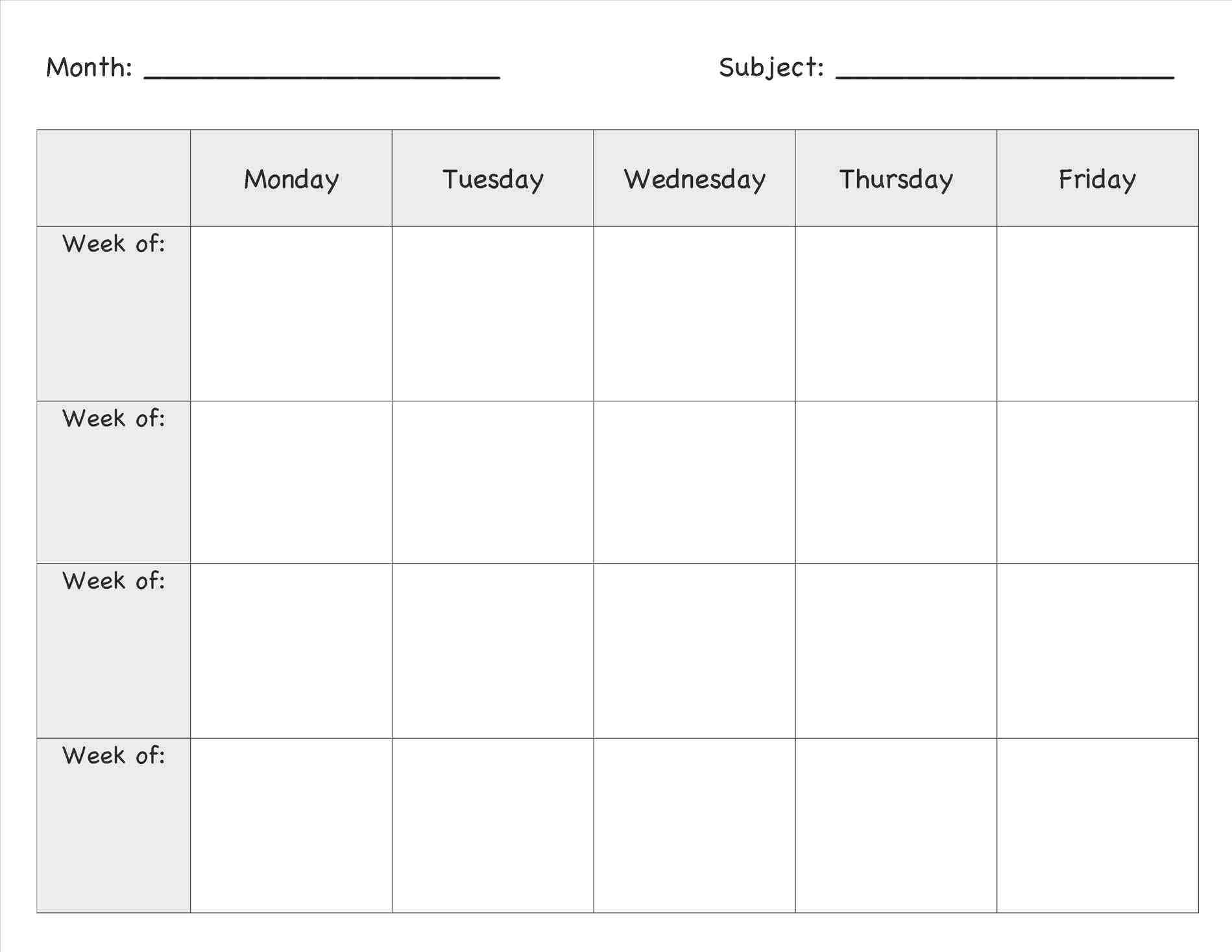 Toddler Weekly Lesson Plan Template – Diadeveloper In Blank Preschool Lesson Plan Template