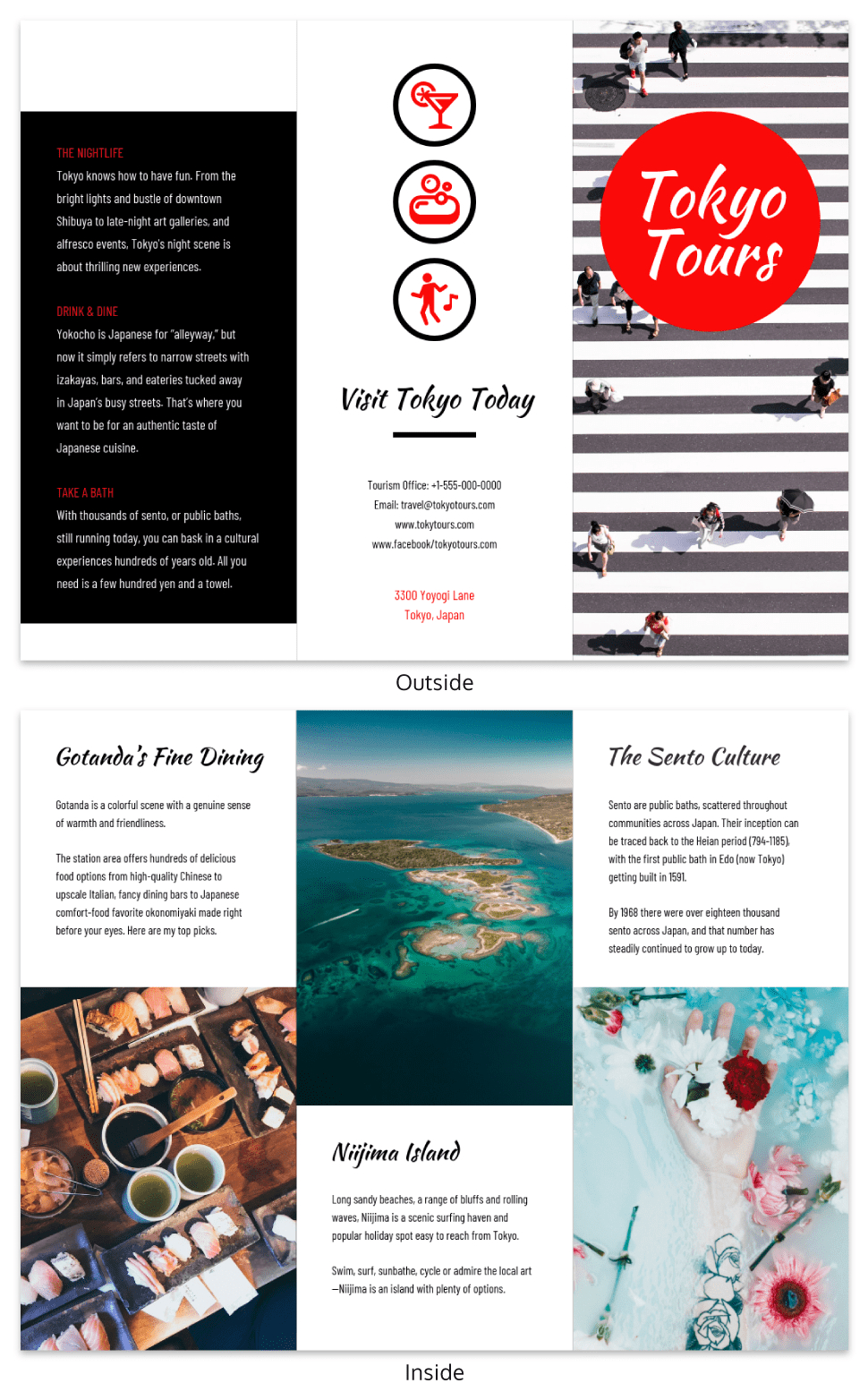 Tokyo Professional Travel Tri Fold Brochure Template Pertaining To Island Brochure Template