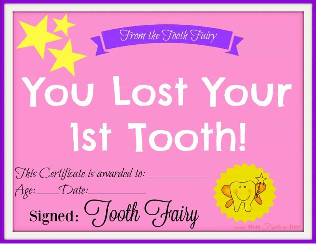 Tooth Fairy Certificate Template Free – Atlantaauctionco Pertaining To Free Tooth Fairy Certificate Template