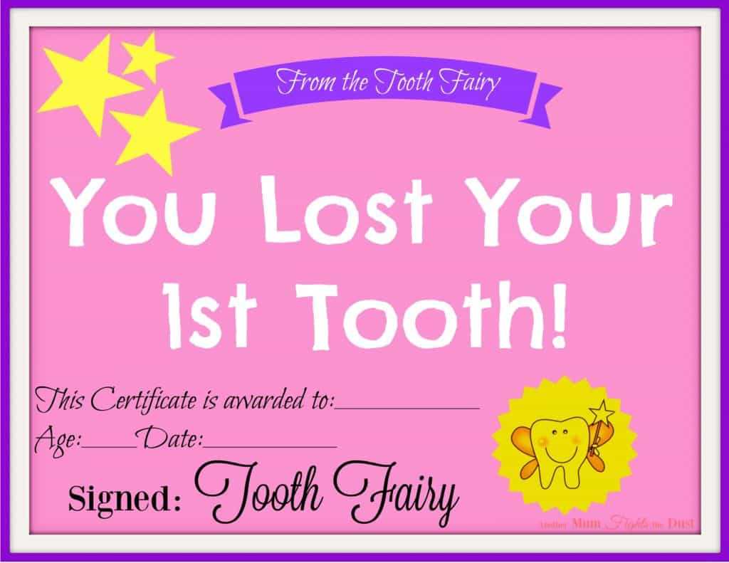 Tooth Fairy Certificate Template Free – Atlantaauctionco Pertaining To Free Tooth Fairy Certificate Template