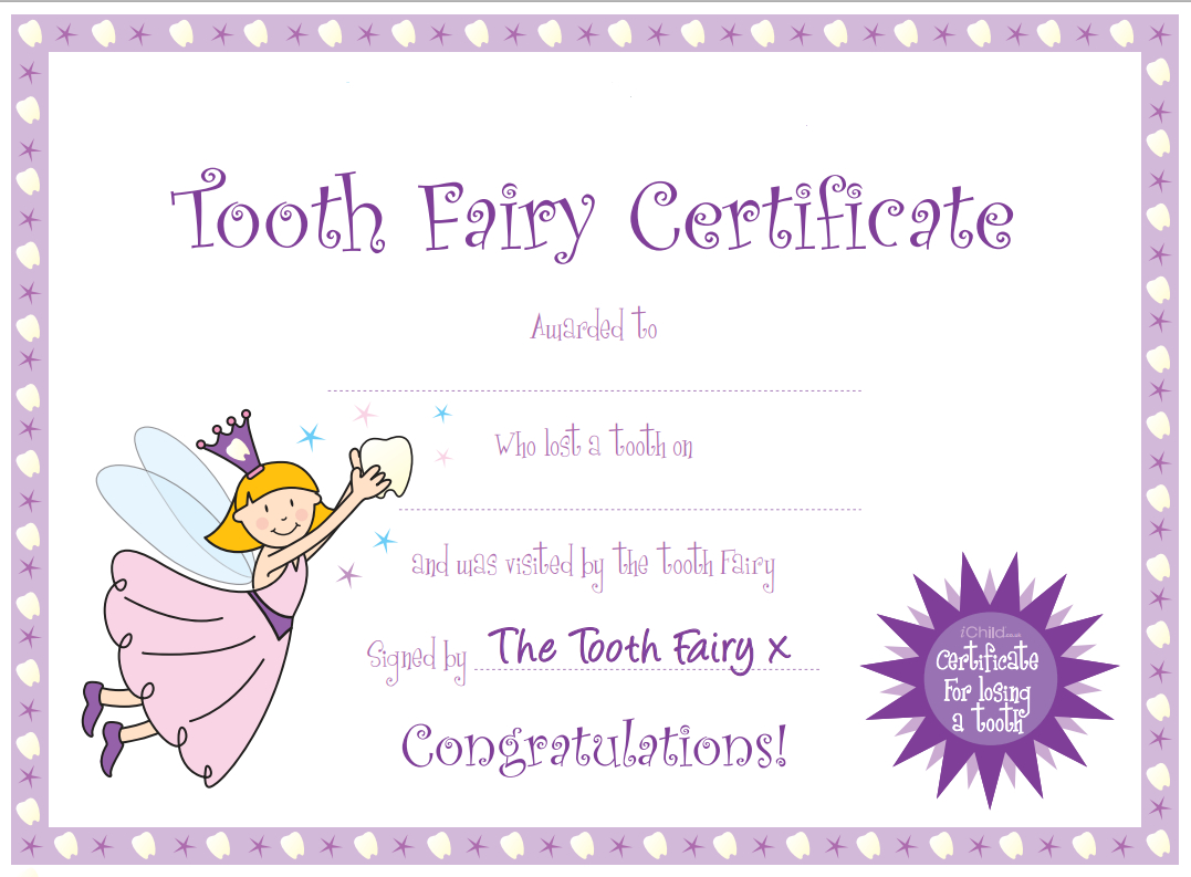 Tooth Fairy Certificate … | Yaidies Fairy | Tooth Fairy Regarding Free Tooth Fairy Certificate Template