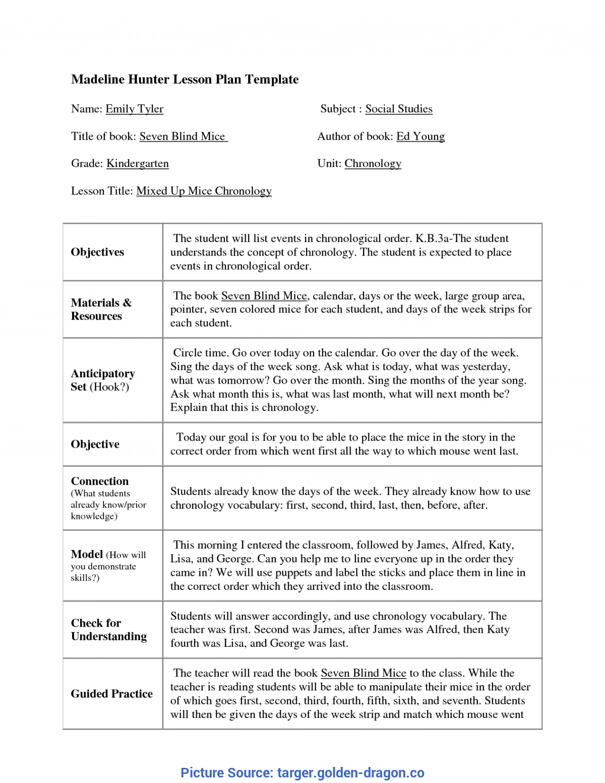 Top Madeline Hunter Lesson Plan Kindergarten Madeline Hunter With Regard To Madeline Hunter Lesson Plan Blank Template