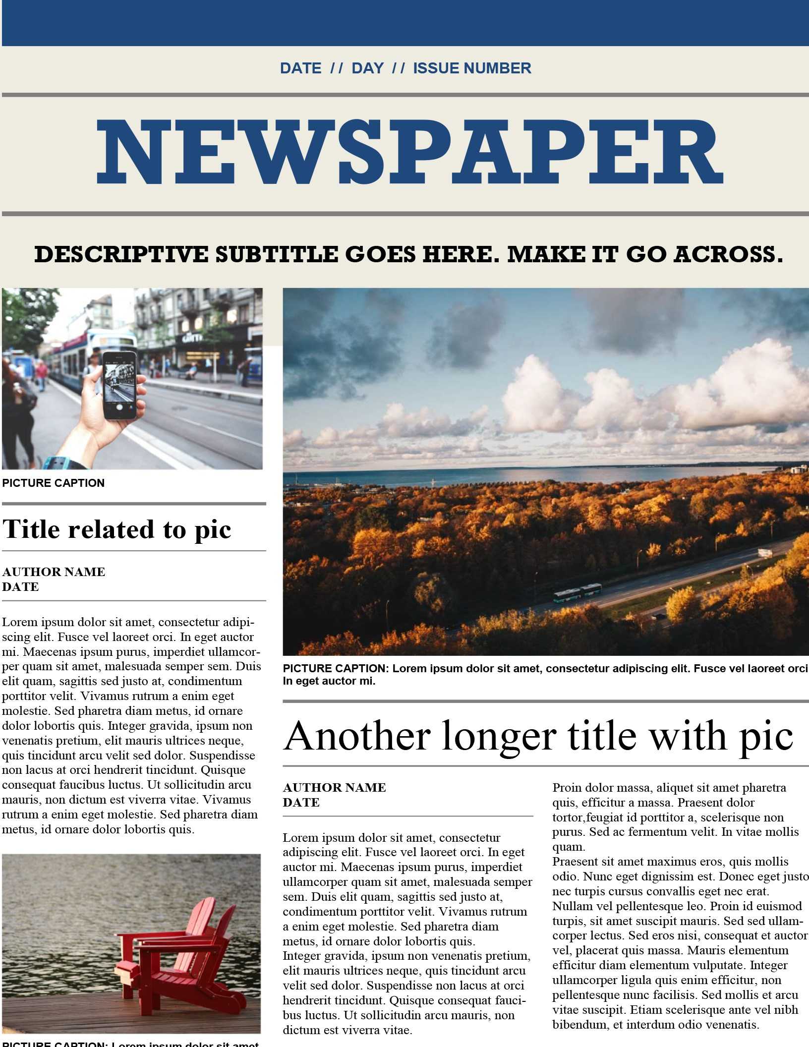Traditional Newspaper Within Blank Newspaper Template For Word